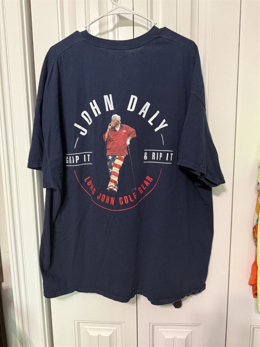 Old Row Mens T Shirt John Daly Grip It And Rip It Golf Long John Blue 3Xl